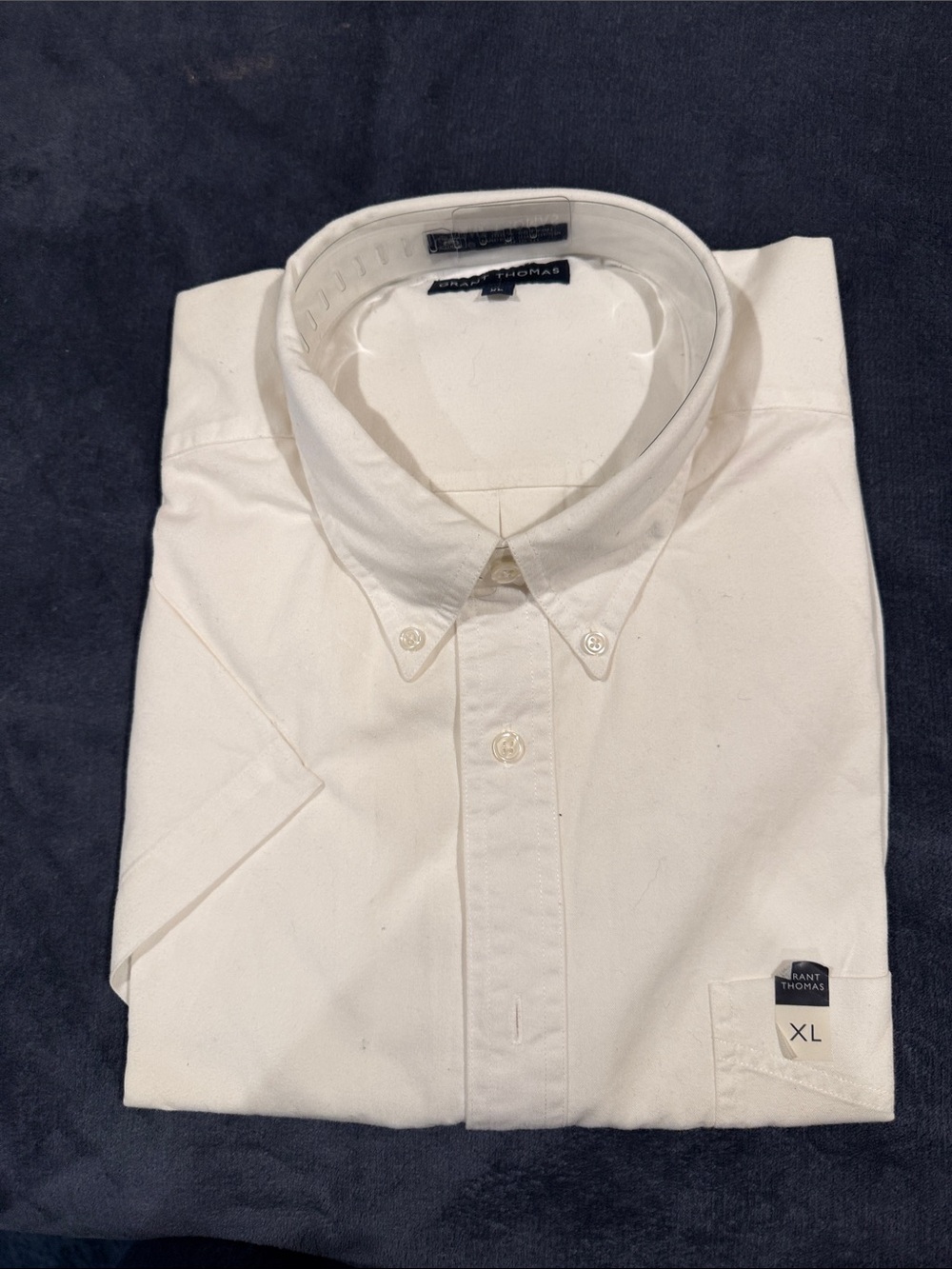 Button-Down Dress Shirt in Cream by Grant Thomas